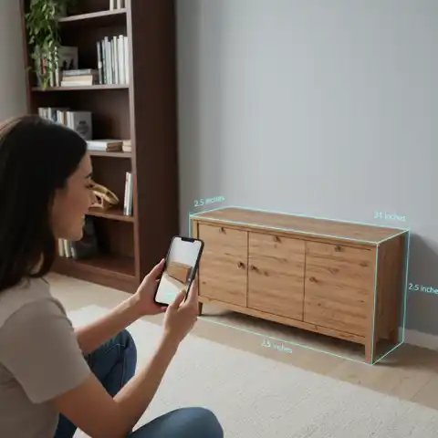 Furniture visualised in a shopper's own room